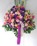 花幻想繁盛百合花籃一對
