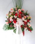 百合太陽花喜慶中大籃一對